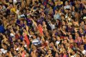 Crowds at a soccer game at the West Stadium in Buenos Aires, Argentina.