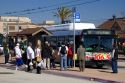 Public transportation bus stop at Old Town in San Diego, California.