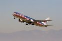 American airlines Boeing 767 at take off in Los Angeles, California.