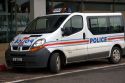 A police vehicle on the island of Tahiti.