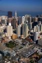 Aerial view of the city and bay of San Francisco, California.