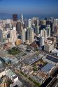 Aerial view of the city and bay of San Francisco, California.