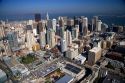 Aerial view of the city and bay of San Francisco, California.