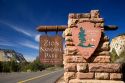 East Entrance sign to Zion National Park, Utah.