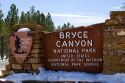 Entrance sign to Bryce Canyon National Park, Utah.