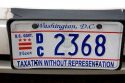 Washington, D.C. vehicle license plate on a police car.