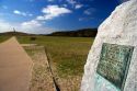 Stone marker at the Wright Brothers National Monument in Manteo, North Carolina.