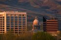 The skyline and foothills in Boise, Idaho.