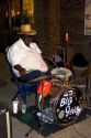 A musician playing the drums on Beale Street in Memphis, Tennessee.