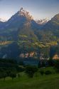 Alpine scene near Weesen at Walensee, Switzerland.