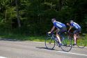 Bicyclists in the German countryside.