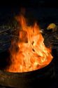 Fire burning in a controlled environment.
