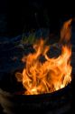 Fire burning in a controlled environment.