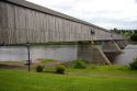 The longest coverd bridge in the world crossing the St. John River at Hartland, New Brunswick, Canada.