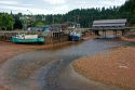 Low tide at the Bay of Fundy at St. Martins, New Brunswick, Canada.