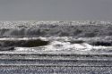 Silver waves of the Pacific Ocean along the Oregon Coast at Newport.