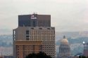 Smoke from forest fires pollute the air in Boise, Idaho. August 2006.