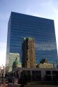 The Old Statehouse in St. Louis reflected in the glass windows of a building in Missouri.