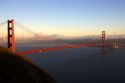 The Golden Gate Bridge and bay at San Francisco, California.