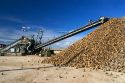 Harvested sugar beets in a collective pile at Mountain Home, Idaho.