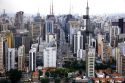 Aerial view of Avenida Paulista and Sao Paulo, Brazil.