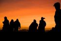 Tourists await the sunrise atop Haleakala Crater on the island of Maui, Hawaii.