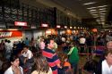 Tam ticket counter at a crowded airport in Sao Paulo, Brazil.