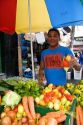 Street vendor selling produce in Manaus, Brazil.