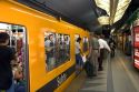 Passengers getting on and off the subway in Buenos Aires, Argentina.
