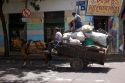 Horse drawn junk wagon in the La Boca area of Buenos Aires, Argentina.