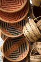 Amazon Indian made baskets being sold at an outdoor market in Manaus, Brazil.