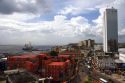 Containers and ships at the port in Manaus, Brazil.