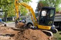 Track mounted backhoe on a construction project in Boise, Idaho.