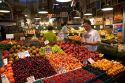 A fruit and produce display at the Pike Place Market in Seattle, Washington.