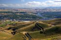 A view of Lewiston, Idaho and Pullman, Washington at the confluence of Clearwater and Snake Rivers.