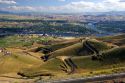 A view of Lewiston, Idaho and Pullman, Washington at the confluence of Clearwater and Snake Rivers.