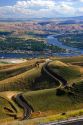 A view of Lewiston, Idaho and Pullman, Washington at the confluence of Clearwater and Snake Rivers.