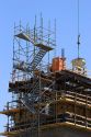 Scaffolding on construction site in Boise, Idaho.