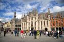 City Hall in The Big Market Square at Bruges in the province of West Flanders, Belgium.