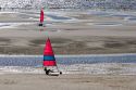 Land sailing on the beach at Le Touquet-Paris-Plage in the department of Pas-de-Calais, France.