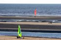 Land sailing on the beach at Le Touquet-Paris-Plage in the department of Pas-de-Calais, France.