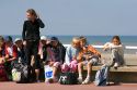 French kids on holiday at the beach in Le Touquet-Paris-Plage in the department of Pas-de-Calais, France.