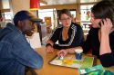 Students taking a coffee break in Cherbourg-Octeville in the region of Brasse-Normandie, France.