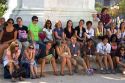 A group of American students on a goodwill tour in Paris, France.