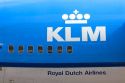 KLM airplane at the Schiphol Airport in Amsterdam, Netherlands.