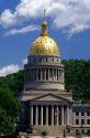 The West Virginia state capitol building with gold leaf dome in Charleston.
