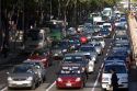 Traffic along the Paseo de la Reforma in Mexico City, Mexico.