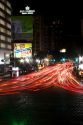 Nighttime traffic and city lights in Mexico City, Mexico.