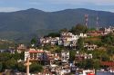 Homes built on the hillside at Taxco in the State of Guerrero, Mexico.