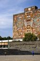 The Central Library on the campus of the National Autonomous University of Mexico in Mexico City, Mexico.